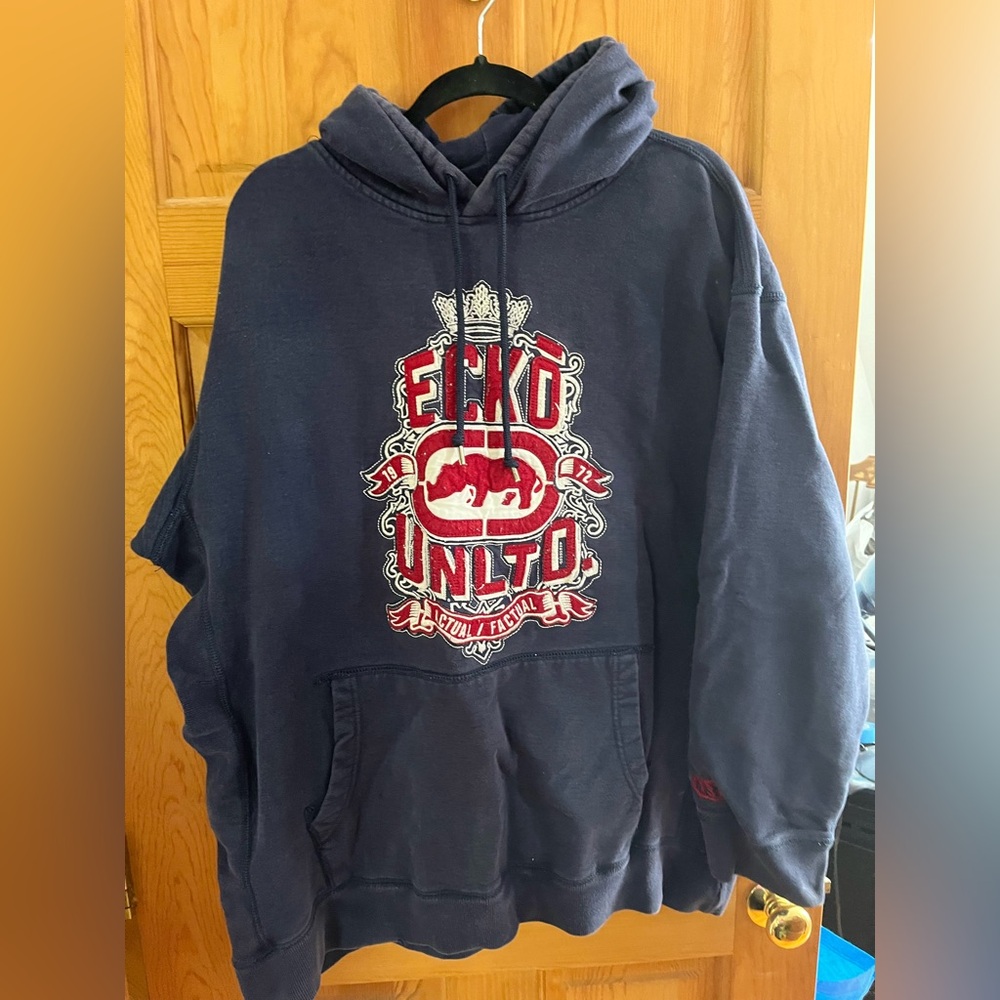 Ecko Unltd mens heavy Rhino Hoodie Sweatshirt Y2K Skater Hip Hop Streetwear xxl